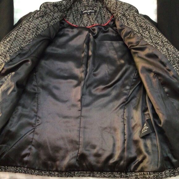 MARIO Serrani Italy blazer wool blend Italian designer size 4 black white - Picture 8 of 13